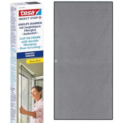 tesa Insect Stop Clip On moskitiera zatrzaskowa okienna rama docinana na wymiar, siatka z wytrzymałego włókna szklanego, samoprzylepne klipsy mocujące 1,2 x 2,4 m antracytowa tesa Insect Stop Clip On moskitiera zatrzaskowa okienna rama docinana na wymiar, siatka z wytrzymałego włókna szklanego, samoprzylepne klipsy mocujące 1,2 x 2,4 m antracytowa