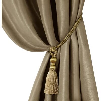 Elrene Home Fashions 26865902495 frędzel sznurek sznurek tkanina pojedyncza zasłona okienna akcesoria zasłonowe, 61 cm, złota Elrene Home Fashions 26865902495 frędzel sznurek sznurek tkanina pojedyncza zasłona okienna akcesoria zasłonowe, 61 cm, złota