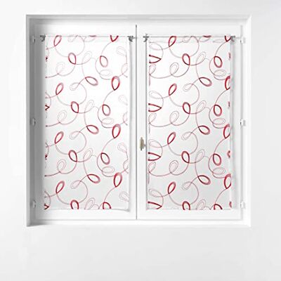 Douceur d'Intérieur miękka wewnętrzna, Para Prawa przepustnica Karnisz 2 X 60 X 160 cm Haftowane Żagiel piaskowy, Czerwony Hoops Douceur d'Intérieur miękka wewnętrzna, Para Prawa przepustnica Karnisz 2 X 60 X 160 cm Haftowane Żagiel piaskowy, Czerwony Hoops