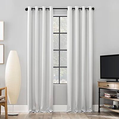 Sun Zero Nordic zestaw 2 sztuk teatralnych redukcji hałasu ekstremalnie 100% zaciemnienie przelotki zasłona para, 132 cm x 134 cm, perłowa złamana biel Sun Zero Nordic zestaw 2 sztuk teatralnych redukcji hałasu ekstremalnie 100% zaciemnienie przelotki zasłona para, 132 cm x 134 cm, perłowa złamana biel