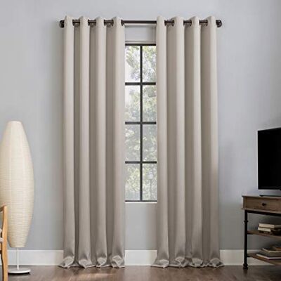 Sun Zero Nordic 2-pak Theater Grade Extreme Total Blackout przelotki para paneli zasłon, 132 cm x 160 cm, kamień (opakowanie 1 szt.) Sun Zero Nordic 2-pak Theater Grade Extreme Total Blackout przelotki para paneli zasłon, 132 cm x 160 cm, kamień (opakowanie 1 szt.)