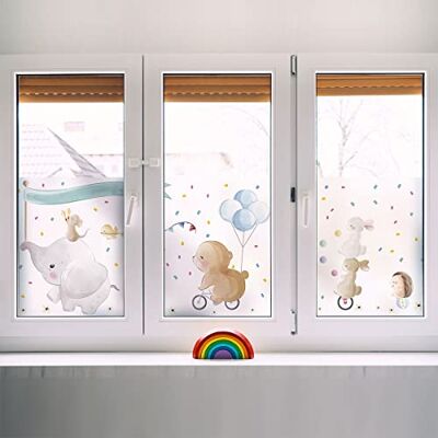Ambiance Sticker Zaciemniająca folia okienna Słoń i przyjaciele podczas spaceru naklejki na szyby i drzwi prysznicowe 40x100cm Ambiance Sticker Zaciemniająca folia okienna Słoń i przyjaciele podczas spaceru naklejki na szyby i drzwi prysznicowe 40x100cm