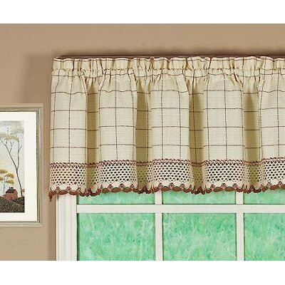 Today's Curtain Adirondack 2-tonowa szydełkowana falbana 30 cm, ecru/tost, 60 szer. x 12 l Today's Curtain Adirondack 2-tonowa szydełkowana falbana 30 cm, ecru/tost, 60 szer. x 12 l