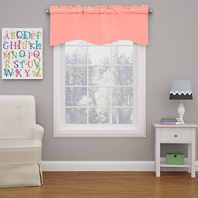 Eclipse Kendall Solidne zasłony z falbaną okienną z falbaną, 110 cm x 45 cm, koralowe Eclipse Kendall Solidne zasłony z falbaną okienną z falbaną, 110 cm x 45 cm, koralowe