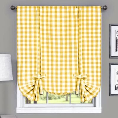 ACHIM Home Furnishings Buffalo Zasłona okienna w kratkę, 106 cm x 160 cm, żółta i biała, mieszanka poliestru, 106 cm szer. x 160 cm dł. (1 opakowanie) ACHIM Home Furnishings Buffalo Zasłona okienna w kratkę, 106 cm x 160 cm, żółta i biała, mieszanka poliestru, 106 cm szer. x 160 cm dł. (1 opakowanie)