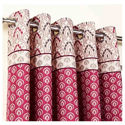 Catherine Lansfield Kaszmir Paisley kwiatowy 168 x 183 cm, zasłony z przelotkami, 2 panele, naturalne Catherine Lansfield Kaszmir Paisley kwiatowy 168 x 183 cm, zasłony z przelotkami, 2 panele, naturalne