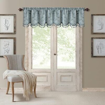 Elrene Home Fashions 26865901566 zaciemniający energooszczędny pokój zaciemniający pręt kieszonkowy królewski żakardowy tkany zasłona okienna zasłona falbana, 132 cm x 48 cm, niebieski Elrene Home Fashions 26865901566 zaciemniający energooszczędny pokój zaciemniający pręt kieszonkowy królewski żakardowy tkany zasłona okienna zasłona falbana, 132 cm x 48 cm, niebieski