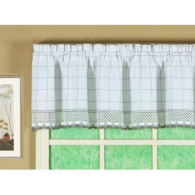 Today's Curtain Adirondack 2-tonowa falbana szydełkowana 30 cm, biały/szary, 60 szer. x 12 l Today's Curtain Adirondack 2-tonowa falbana szydełkowana 30 cm, biały/szary, 60 szer. x 12 l