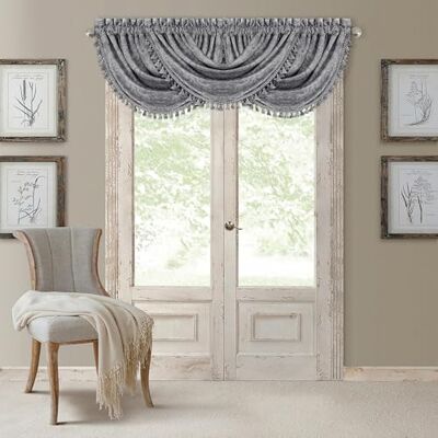 Threadmade Elrene Home Fashions 20863ELR Antonia Blackout pręt kieszeń/tylna szlufka zasłona okienna, srebrna, falbana Threadmade Elrene Home Fashions 20863ELR Antonia Blackout pręt kieszeń/tylna szlufka zasłona okienna, srebrna, falbana