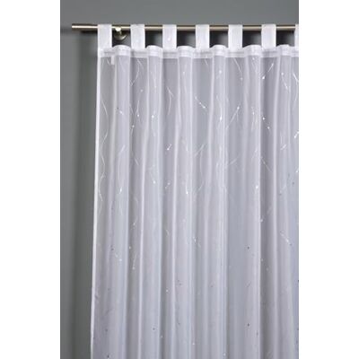 Gardinia Sehlbach Gotowa zasłona z pętlami, Woal z nadrukiem foliowym, Biała, Zasłony 140 x 245 cm, Elegancki nadruk foliowy, Prosta dekoracja, Certyfikat Oeko-Tex, Przepuszczająca światło Gardinia Sehlbach Gotowa zasłona z pętlami, Woal z nadrukiem foliowym, Biała, Zasłony 140 x 245 cm, Elegancki nadruk foliowy, Prosta dekoracja, Certyfikat Oeko-Tex, Przepuszczająca światło