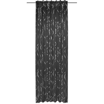 Gardinia Sehlbach Gotowa zasłona z ukrytymi pętlami, Nadruk foliowy Dimout, Czarna, Zasłony 135 x 245 cm, Energooszczędna zimą, Odprowadzająca ciepło latem, Nieprzejrzysta, Certyfikat Oeko-Tex Gardinia Sehlbach Gotowa zasłona z ukrytymi pętlami, Nadruk foliowy Dimout, Czarna, Zasłony 135 x 245 cm, Energooszczędna zimą, Odprowadzająca ciepło latem, Nieprzejrzysta, Certyfikat Oeko-Tex