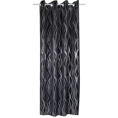 Gardinia Sehlbach Gotowa zasłona z oczkami, Blackout Fale, Czarna, Zasłony 135 x 245 cm, Nieprzejrzysta, Energooszczędna, Odprowadzająca ciepło, Dźwiękochłonna, Certyfikat Oeko-Tex Gardinia Sehlbach Gotowa zasłona z oczkami, Blackout Fale, Czarna, Zasłony 135 x 245 cm, Nieprzejrzysta, Energooszczędna, Odprowadzająca ciepło, Dźwiękochłonna, Certyfikat Oeko-Tex