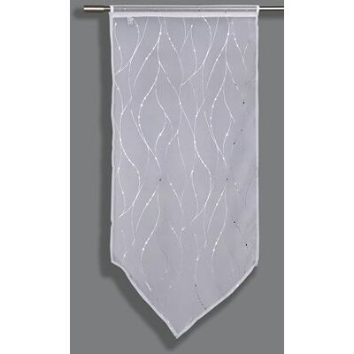 Gardinia Sehlbach Firana koronkowa panelowa z woalu z nadrukiem foliowym, Biała, Zazdrostka 60 x 120 cm, Elegancka dekoracja okna, Półprzezroczysta tkanina, Łatwy montaż, Certyfikat Oeko-Tex Gardinia Sehlbach Firana koronkowa panelowa z woalu z nadrukiem foliowym, Biała, Zazdrostka 60 x 120 cm, Elegancka dekoracja okna, Półprzezroczysta tkanina, Łatwy montaż, Certyfikat Oeko-Tex