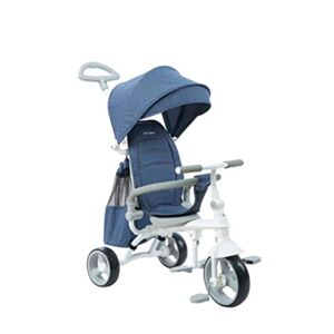 AYUANCHUN Wózek dziecięcy – lekki wózek na rower dziecięcy, składany trójkołowy wózek do łatwej podróży, niewielka waga, mały rozmiar, odpowiedni dla dzieci w wieku od 1 do 5 lat, niebieski