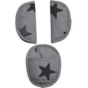 Dooky Oryginalny Universal Pads Grey Stars ochraniacz na pas i nakładka na pas odpowiedni dla grupy wiekowej 0+ i 3 i 5-punktowe pasy do fotelika dla niemowląt, wózka, spacerówki i fotelika samochodowego, szary Dooky Oryginalny Universal Pads Grey Stars ochraniacz na pas i nakładka na pas odpowiedni dla grupy wiekowej 0+ i 3 i 5-punktowe pasy do fotelika dla niemowląt, wózka, spacerówki i fotelika samochodowego, szary