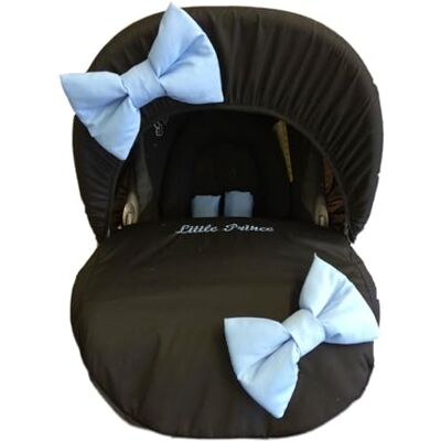 Small World Baby Shop Mały świat dziecko czarny z niebieską kokardą pokrowiec na fotel samochodowy dla niemowląt Small World Baby Shop Mały świat dziecko czarny z niebieską kokardą pokrowiec na fotel samochodowy dla niemowląt