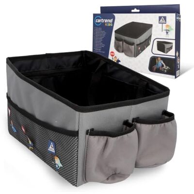 cartrend Hero organizer na tylne siedzenie, z 12 przegródkami, duży i składany organizer do samochodu, z zapięciem na rzepy, 12 przegródek, szary cartrend Hero organizer na tylne siedzenie, z 12 przegródkami, duży i składany organizer do samochodu, z zapięciem na rzepy, 12 przegródek, szary