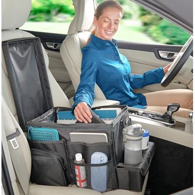 High Road CarHop organizer na fotel samochodowy dla dzieci i dorosłych, z uchwytem na napoje, kieszeniami bocznymi i kieszenią chłodzącą (duży, czarny) High Road CarHop organizer na fotel samochodowy dla dzieci i dorosłych, z uchwytem na napoje, kieszeniami bocznymi i kieszenią chłodzącą (duży, czarny)