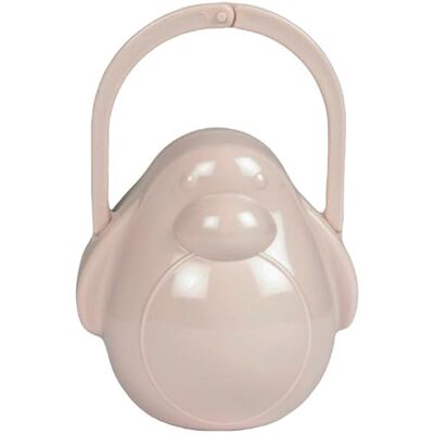 Poupy Torba ssąca Pink Penguin higieniczny uchwyt na smoczek dla niemowląt, kompaktowe etui z hakiem na wózek i torbę Poupy Torba ssąca Pink Penguin higieniczny uchwyt na smoczek dla niemowląt, kompaktowe etui z hakiem na wózek i torbę