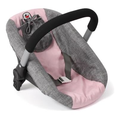 Bayer ® Fotelik samochodowy dla lalek z adapterem do wózka dla lalek – melanż szaro-różowy – lalki do 52 cm – 3-8 J. Bayer ® Fotelik samochodowy dla lalek z adapterem do wózka dla lalek – melanż szaro-różowy – lalki do 52 cm – 3-8 J.