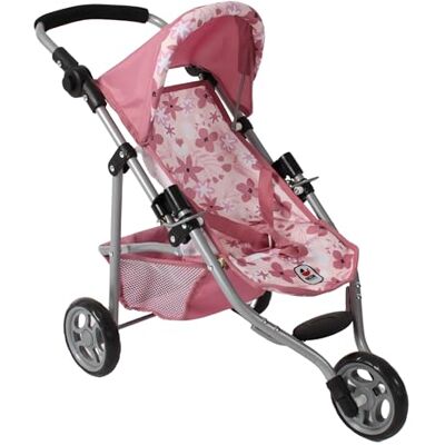 Bayer Wózek dla lalek Lola, wózek dziecięcy dla lalek do ok. 50 cm wielkości, jogging buggy, dla lalek, wózek dla lalek, różowy Bayer Wózek dla lalek Lola, wózek dziecięcy dla lalek do ok. 50 cm wielkości, jogging buggy, dla lalek, wózek dla lalek, różowy