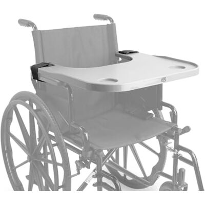 PEPE Mobility Taca na wózek inwalidzki z uchwytem na kubek, zdejmowana, łatwa instalacja, stolik dla wózków inwalidzkich dla dorosłych (szary) PEPE Mobility Taca na wózek inwalidzki z uchwytem na kubek, zdejmowana, łatwa instalacja, stolik dla wózków inwalidzkich dla dorosłych (szary)