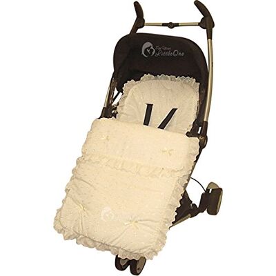 For Your Little One Broderie Anglaise Beautiful Filly Footmuff/Cosy Toes Cream For Your Little One Broderie Anglaise Beautiful Filly Footmuff/Cosy Toes Cream