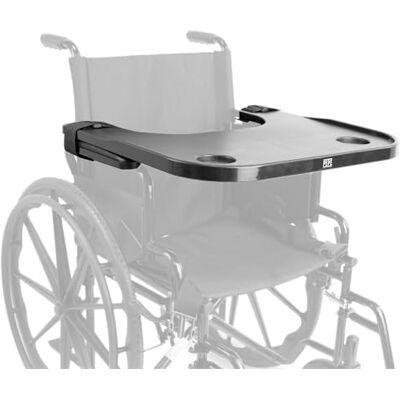 PEPE Mobility Taca na wózek inwalidzki z uchwytem na kubek, zdejmowana, łatwa instalacja, stolik dla osób dorosłych PEPE Mobility Taca na wózek inwalidzki z uchwytem na kubek, zdejmowana, łatwa instalacja, stolik dla osób dorosłych