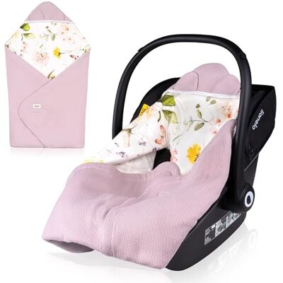 Lionelo TRAVEL SWADDLE BLANKET Ciepły Otulacz dla Niemowląt do Fotelika Samochodowego, Nosidełka, Wózka Całoroczny Miękki Kocyk Dziecięcy 90x90 cm Zapięcie na Rzep, 100% Bawełna (Różowy) Lionelo TRAVEL SWADDLE BLANKET Ciepły Otulacz dla Niemowląt do Fotelika Samochodowego, Nosidełka, Wózka Całoroczny Miękki Kocyk Dziecięcy 90x90 cm Zapięcie na Rzep, 100% Bawełna (Różowy)