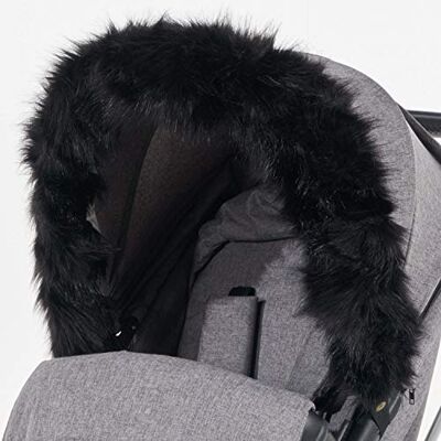 For Your Little One For-Your-Little-One futrzany kaptur wózek kompatybilny z TFK, czarny For Your Little One For-Your-Little-One futrzany kaptur wózek kompatybilny z TFK, czarny