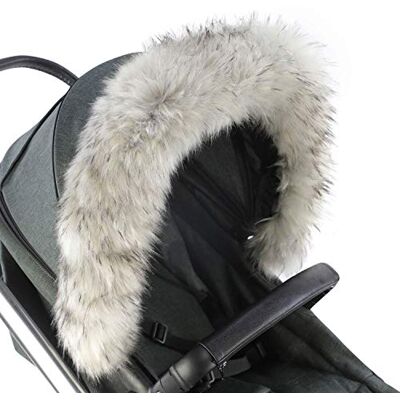 For Your Little One For-Your-Little-One futrzany kaptur wózek kompatybilny z Britax, jasnoszary For Your Little One For-Your-Little-One futrzany kaptur wózek kompatybilny z Britax, jasnoszary