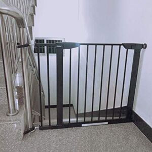 HH- Kratka ochronna/bramka dla zwierząt domowych, bramka dla niemowląt z ekstra szerokimi drzwiami, auto zamknięcie, do domu, na schodach, drzwi, do otwierania 75 cm – 149 cm – czarna (rozmiar: 90 – 92 cm)