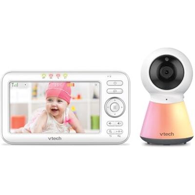 VTech VM5254 monitor dla niemowląt z kamerą, kolorowy ekran LCD 5", noktowizor, dwie drogi rozmowy, lizaki i nocne światło VTech VM5254 monitor dla niemowląt z kamerą, kolorowy ekran LCD 5", noktowizor, dwie drogi rozmowy, lizaki i nocne światło
