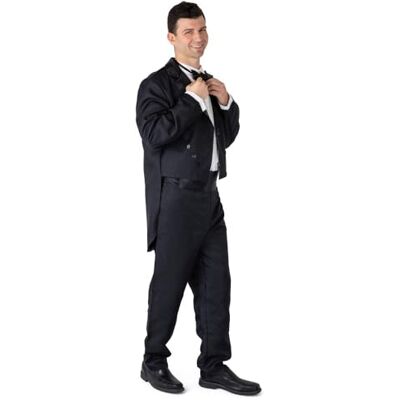 Dress Up America Strój Butlera Dla Dorosłych Czarny Smokingowy Zestaw Do Przebierania Się Kids Black Tuxedo Costume (4 w zestawie) Dress Up America Strój Butlera Dla Dorosłych Czarny Smokingowy Zestaw Do Przebierania Się Kids Black Tuxedo Costume (4 w zestawie)