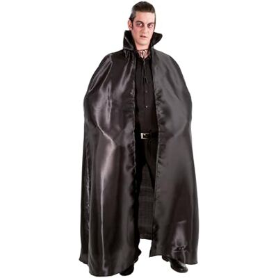 Chaks – satynowa peleryna z stójką, peleryna o długości 163 cm dla dorosłych, akcesoria kostiumowe na Halloween i karnawał Chaks – satynowa peleryna z stójką, peleryna o długości 163 cm dla dorosłych, akcesoria kostiumowe na Halloween i karnawał