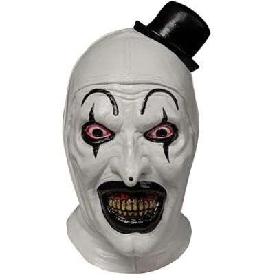 Chaks Maska Art the Clown, oficjalny dodatek do kostiumu Terrifier, lateksowa maska horrorowa do cosplayu na karnawał i Halloween Chaks Maska Art the Clown, oficjalny dodatek do kostiumu Terrifier, lateksowa maska horrorowa do cosplayu na karnawał i Halloween