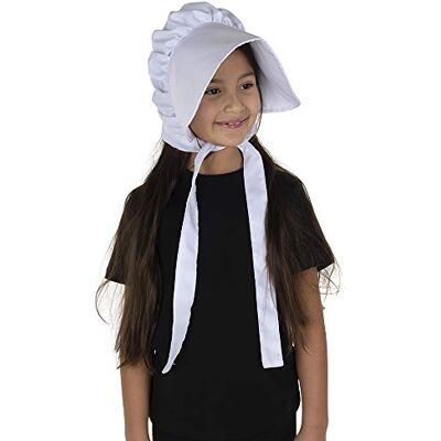 Dress Up America Girl's Deluxe Pioneer White Product jest wyposażony w jeden zużycie głowy maski poliestrowej, m Dress Up America Girl's Deluxe Pioneer White Product jest wyposażony w jeden zużycie głowy maski poliestrowej, m