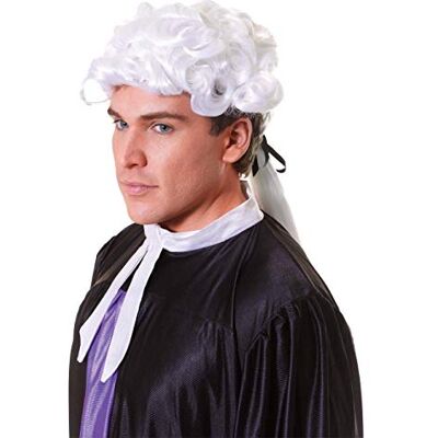 Bristol Novelty Biała peruka dworska unisex, 1 szt., idealne akcesorium na imprezy kostiumowe, wydarzenia historyczne, mundury, Światowy Dzień Książki, Cosplay, imprezy i występy Halloween Bristol Novelty Biała peruka dworska unisex, 1 szt., idealne akcesorium na imprezy kostiumowe, wydarzenia historyczne, mundury, Światowy Dzień Książki, Cosplay, imprezy i występy Halloween
