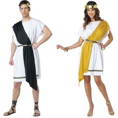 5224-107LXL California Costumes CaliCo, Party Toga, kostium dla dorosłych, Czarny/złoty, L/XL 5224-107LXL California Costumes CaliCo, Party Toga, kostium dla dorosłych, Czarny/złoty, L/XL