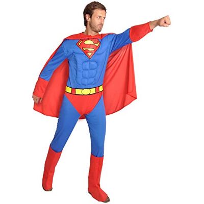 Ciao Superman costume disguise adult official DC Comics (Size L) with padded muscles Ciao Superman costume disguise adult official DC Comics (Size L) with padded muscles
