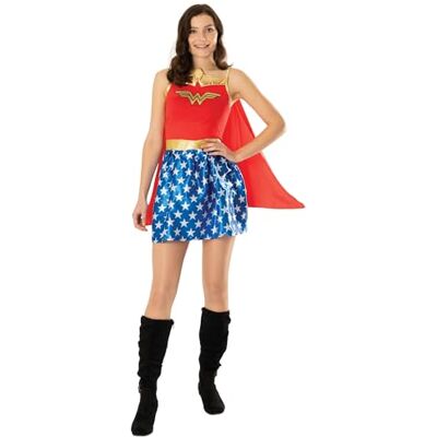 Rubie's Oficjalny film Ligi Sprawiedliwości DC Wonder Woman kostium dla dorosłych, fantazyjna sukienka superbohatera, rozmiar S UK 8-10 Halloween Rubie's Oficjalny film Ligi Sprawiedliwości DC Wonder Woman kostium dla dorosłych, fantazyjna sukienka superbohatera, rozmiar S UK 8-10 Halloween