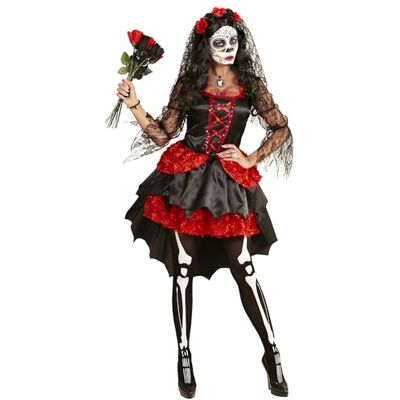 W WIDMANN MILANO Party Fashion kostium panny młodej, Dia De Los Muertos, sukienka, Dzień Zmarłych, Halloween W WIDMANN MILANO Party Fashion kostium panny młodej, Dia De Los Muertos, sukienka, Dzień Zmarłych, Halloween