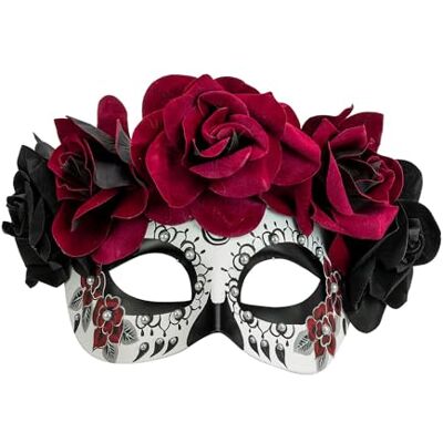 W WIDMANN MILANO Party Fashion – maska Dia de los Muertos, dla dorosłych, królowa umarłych, akcesoria na Dzień Zmarłych W WIDMANN MILANO Party Fashion – maska Dia de los Muertos, dla dorosłych, królowa umarłych, akcesoria na Dzień Zmarłych