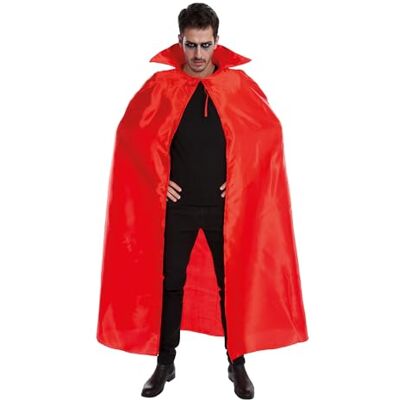 Chaks – satynowa peleryna z stójką, peleryna o długości 163 cm dla dorosłych, akcesoria kostiumowe na Halloween i karnawał Chaks – satynowa peleryna z stójką, peleryna o długości 163 cm dla dorosłych, akcesoria kostiumowe na Halloween i karnawał