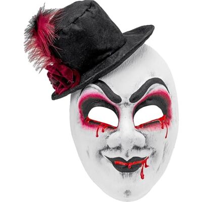 W WIDMANN MILANO Party Fashion maska dla dorosłych, maska na twarz Killer Clown, akcesoria na Halloween, karnawał W WIDMANN MILANO Party Fashion maska dla dorosłych, maska na twarz Killer Clown, akcesoria na Halloween, karnawał