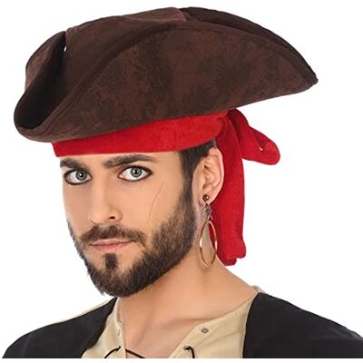 ATOSA 33950 kapelusz pirata, brązowy, 33 cm, uniseks – dla dorosłych ATOSA 33950 kapelusz pirata, brązowy, 33 cm, uniseks – dla dorosłych