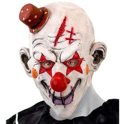 W WIDMANN MILANO Party Fashion – maska Killer Clown z mini kapeluszem, dla dorosłych, maska horrorowa, akcesoria na Halloween W WIDMANN MILANO Party Fashion – maska Killer Clown z mini kapeluszem, dla dorosłych, maska horrorowa, akcesoria na Halloween