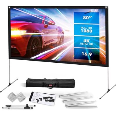 Pyle Ekran Projektora Z Wspornikiem – 80" 16:9 HD 4K Przenośny, Lekki, Niezależny, Składany, Projekcja Filmów Wewnętrzna I Zewnętrzna Z Ramką Do Kina Domowego Pyle Ekran Projektora Z Wspornikiem – 80" 16:9 HD 4K Przenośny, Lekki, Niezależny, Składany, Projekcja Filmów Wewnętrzna I Zewnętrzna Z Ramką Do Kina Domowego
