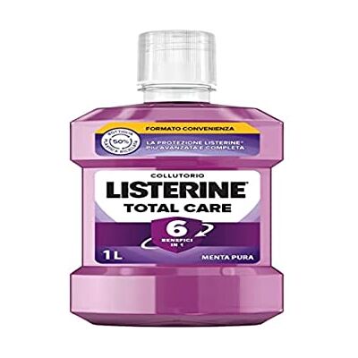 Listerine Total Care płyn do płukania jamy ustnej o smaku czystej mięty, fluor do ust z 10 korzyściami w 1 dla pełnej ochrony i mocniejszych zębów, dla pełnej higieny jamy ustnej, 1 l Listerine Total Care płyn do płukania jamy ustnej o smaku czystej mięty, fluor do ust z 10 korzyściami w 1 dla pełnej ochrony i mocniejszych zębów, dla pełnej higieny jamy ustnej, 1 l
