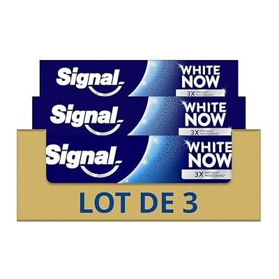Signal Pasta do zębów White Now Original Blancher 3X bielsze zęby od pierwszego szczotkowania Długotrwała biel 94% składników pochodzenia naturalnego (zestaw 3x75ml) Signal Pasta do zębów White Now Original Blancher 3X bielsze zęby od pierwszego szczotkowania Długotrwała biel 94% składników pochodzenia naturalnego (zestaw 3x75ml)
